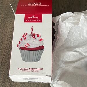 Hallmark Keepsake Red and White Cupcake Ornament